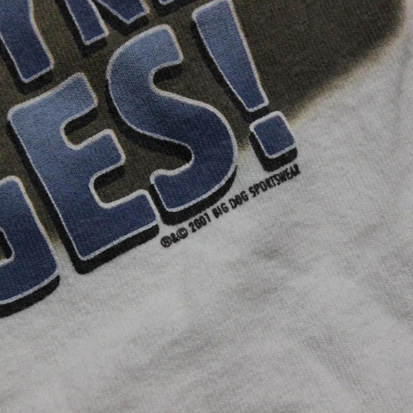 Mens Vintage Y2K 2001 Big Dogs White Comedy Lead Dog T-shirt - Picture 5 of 7